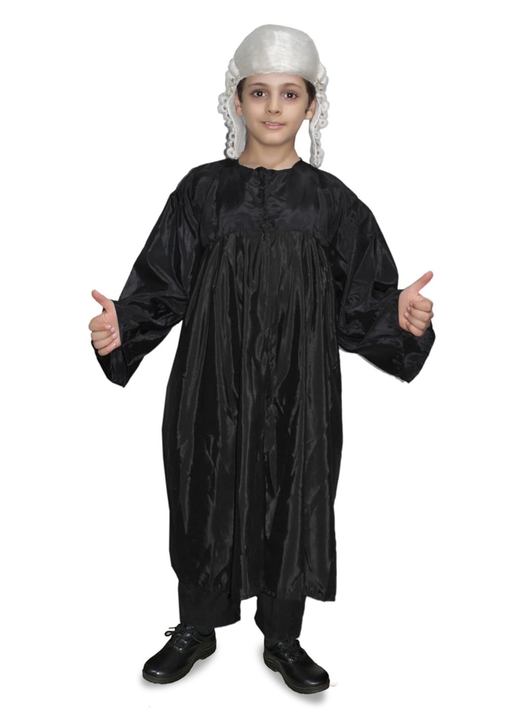 

Kaku Fancy dresses Kids Our Community Helper Judge Costume Coat With Wig, Black