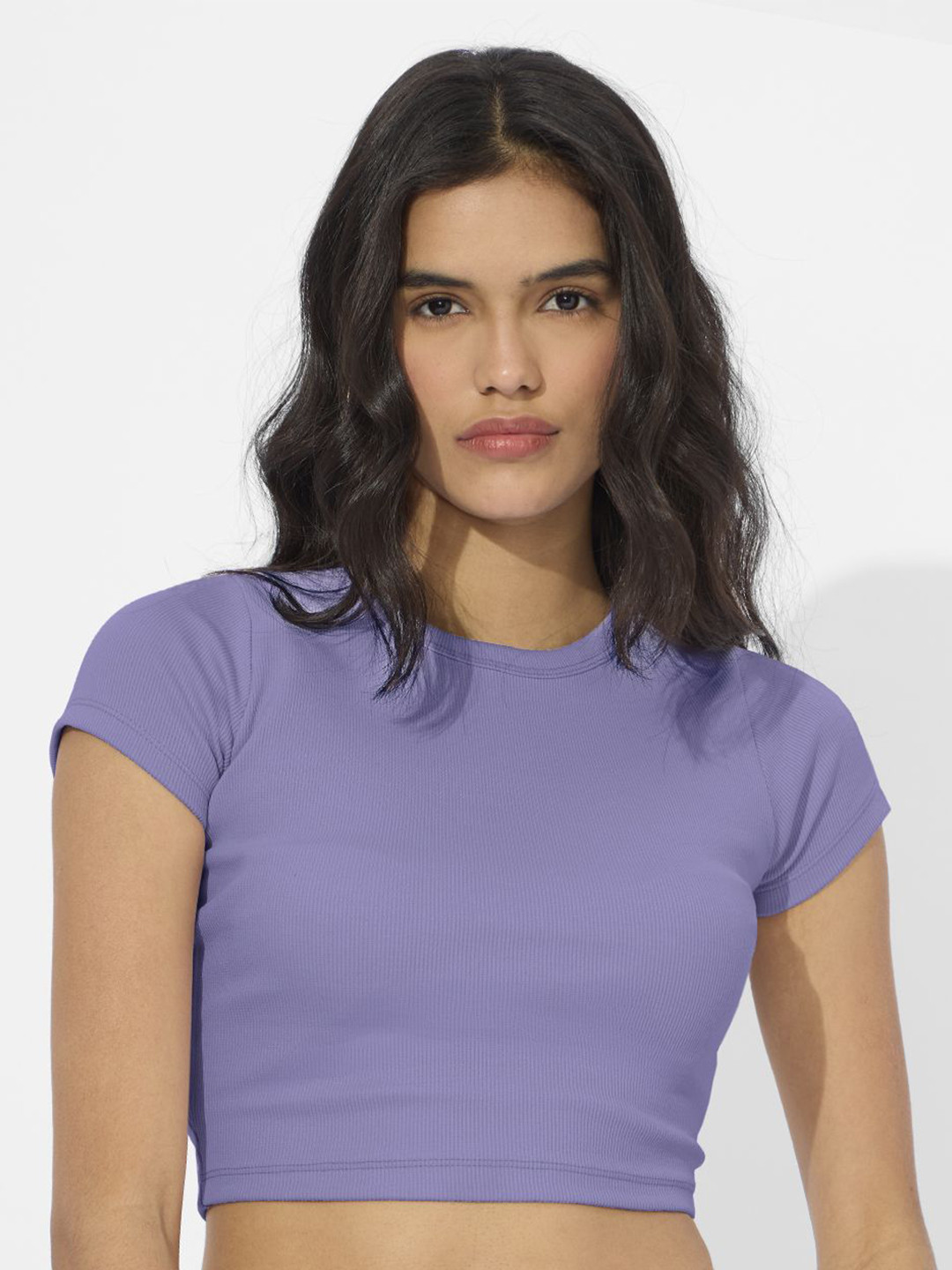 

The Souled Store Women Solids: Light Purple Top