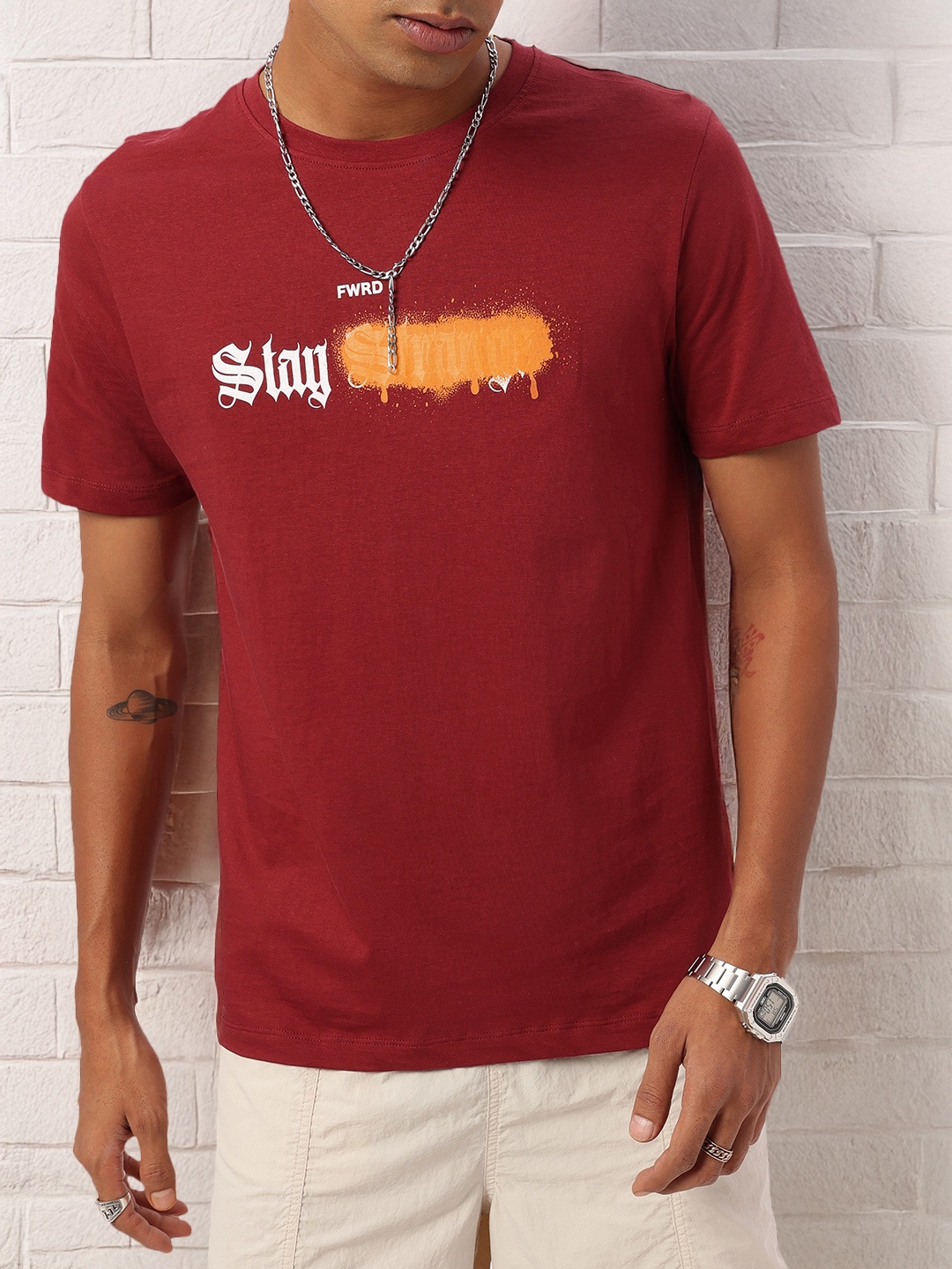 

Kook N Keech Urban Slay Printed Casual T-shirt, Maroon