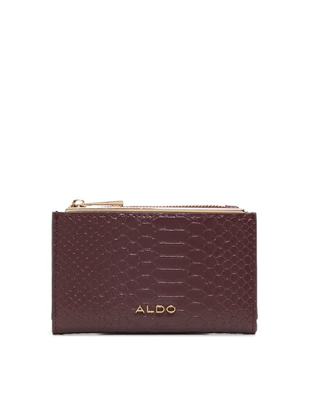 

ALDO Women Mereclya Textured Two Fold Wallet, Burgundy