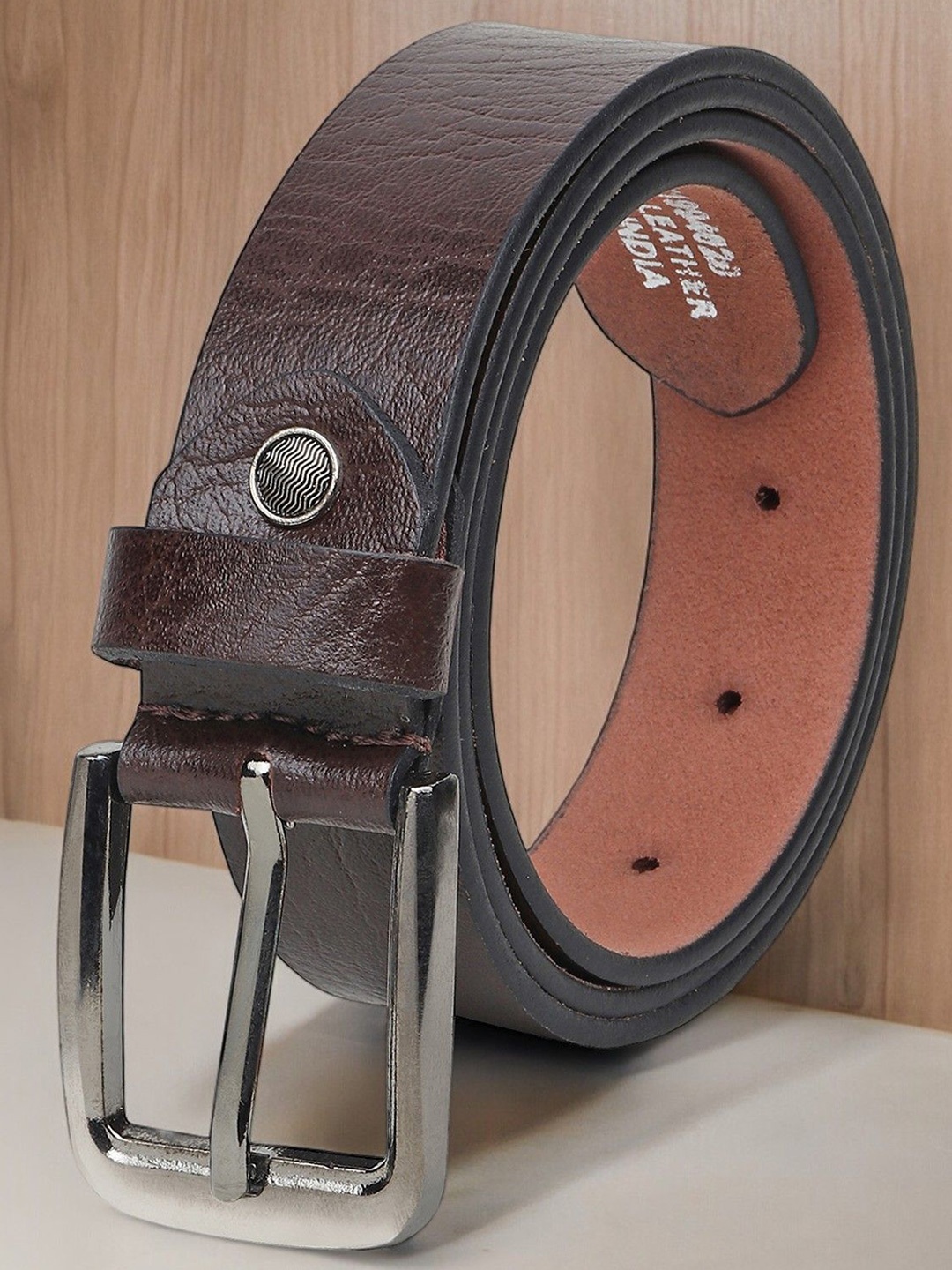

Provogue Men Textured Leather Formal Belt, Brown