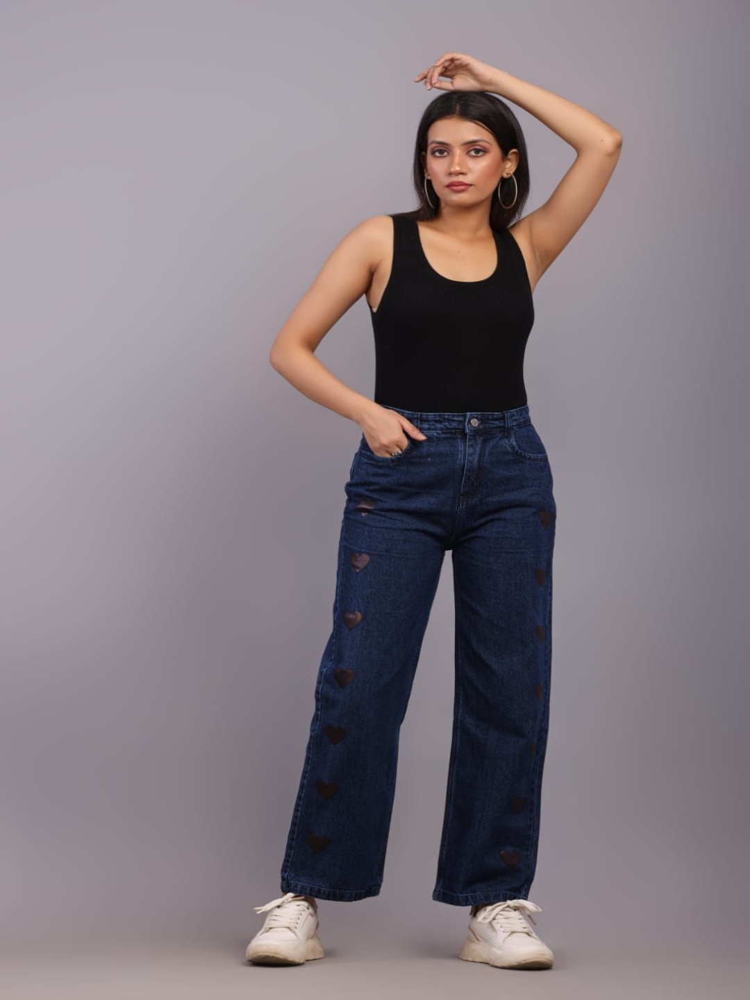 

HIGH BUY Women Comfort Relaxed Fit Jeans, Blue