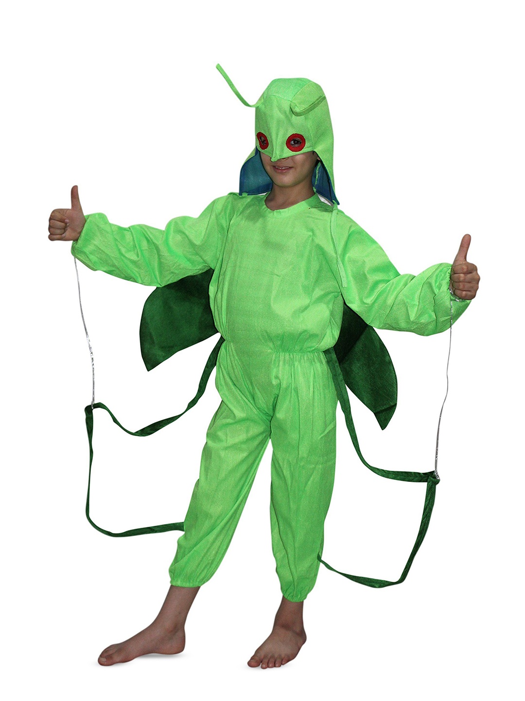 

Kaku Fancy Dresses Kids Grasshopper Insect Costume Jumpsuit With Headgear, Green