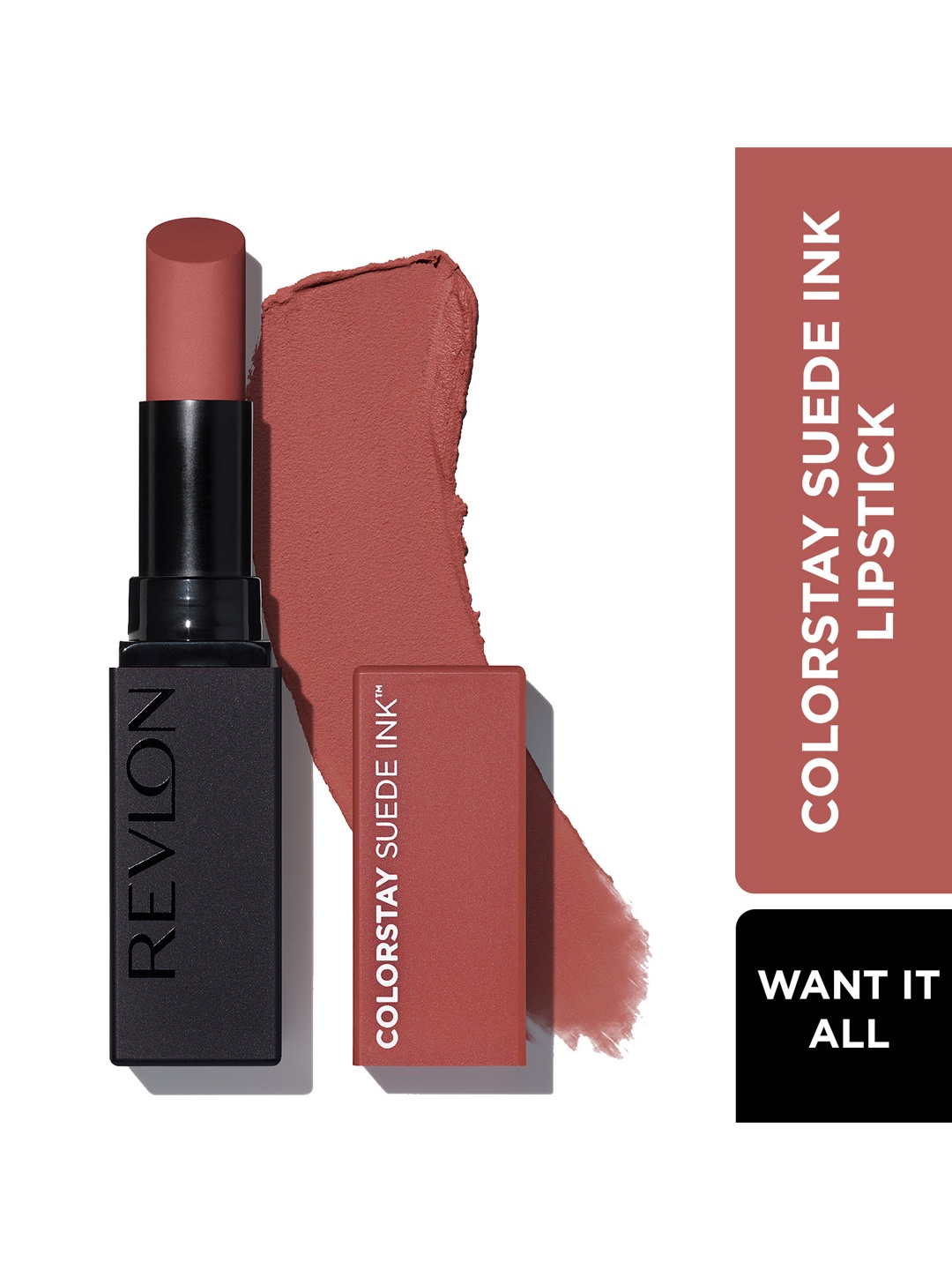 

Revlon Colorstay Suede Ink Non-Transfer Matte Lipstick with Vitamin E - Want It All, Nude