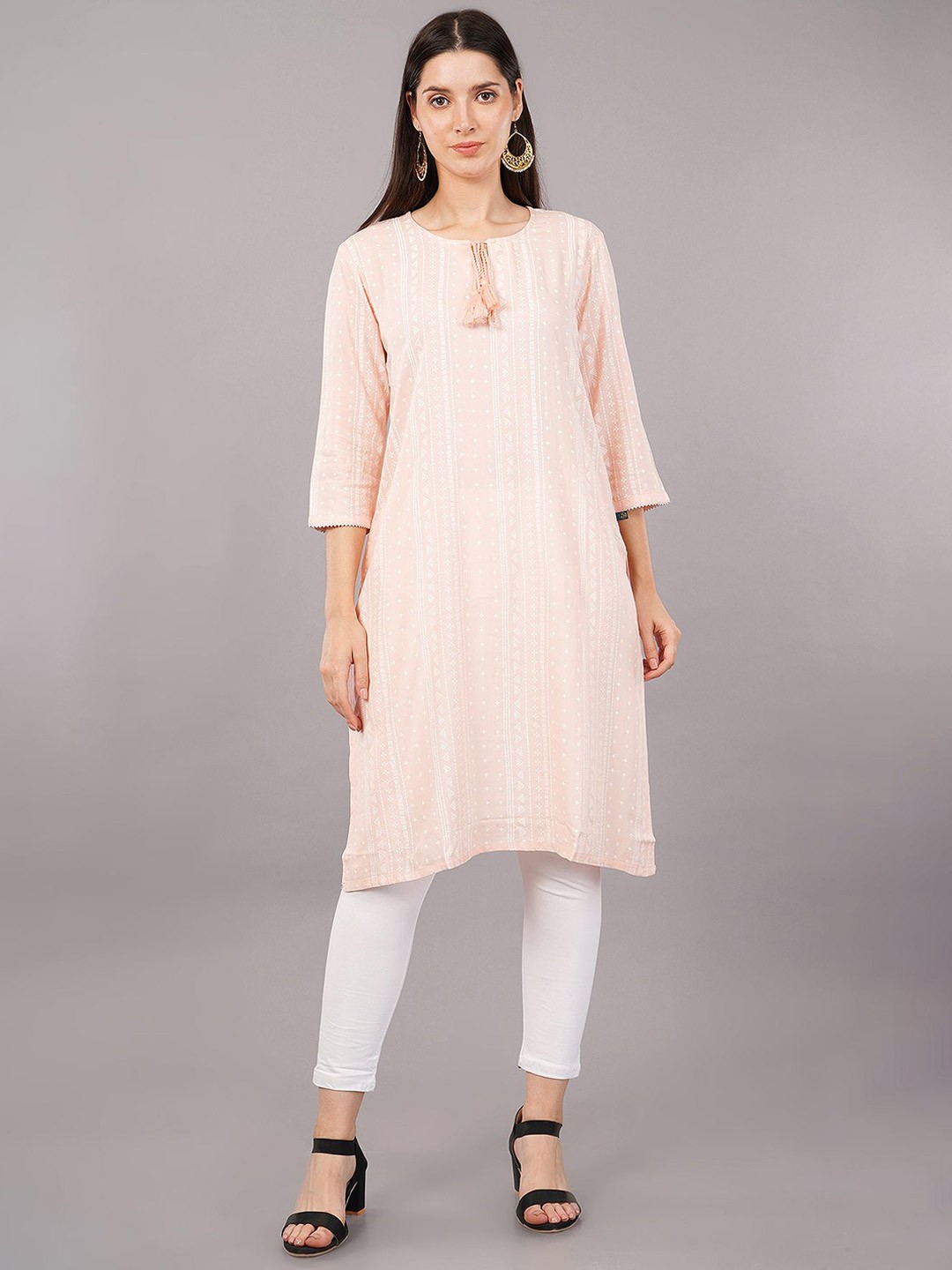 

Avaasa Buy Shruthi Ethnic Motifs Printed Liva Kurta, Pink