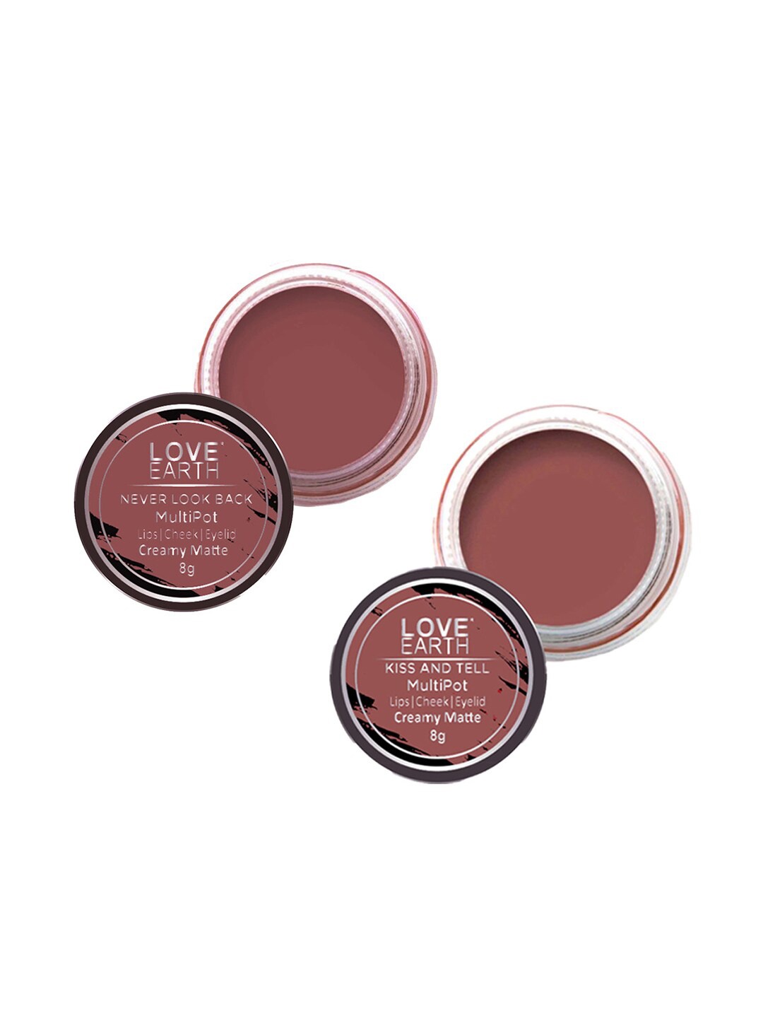 

LOVE EARTH Set of 2 Creamy Matte Lip & Cheek Tint 8 g Each - Never Look Back & Kiss and Tell, Pink