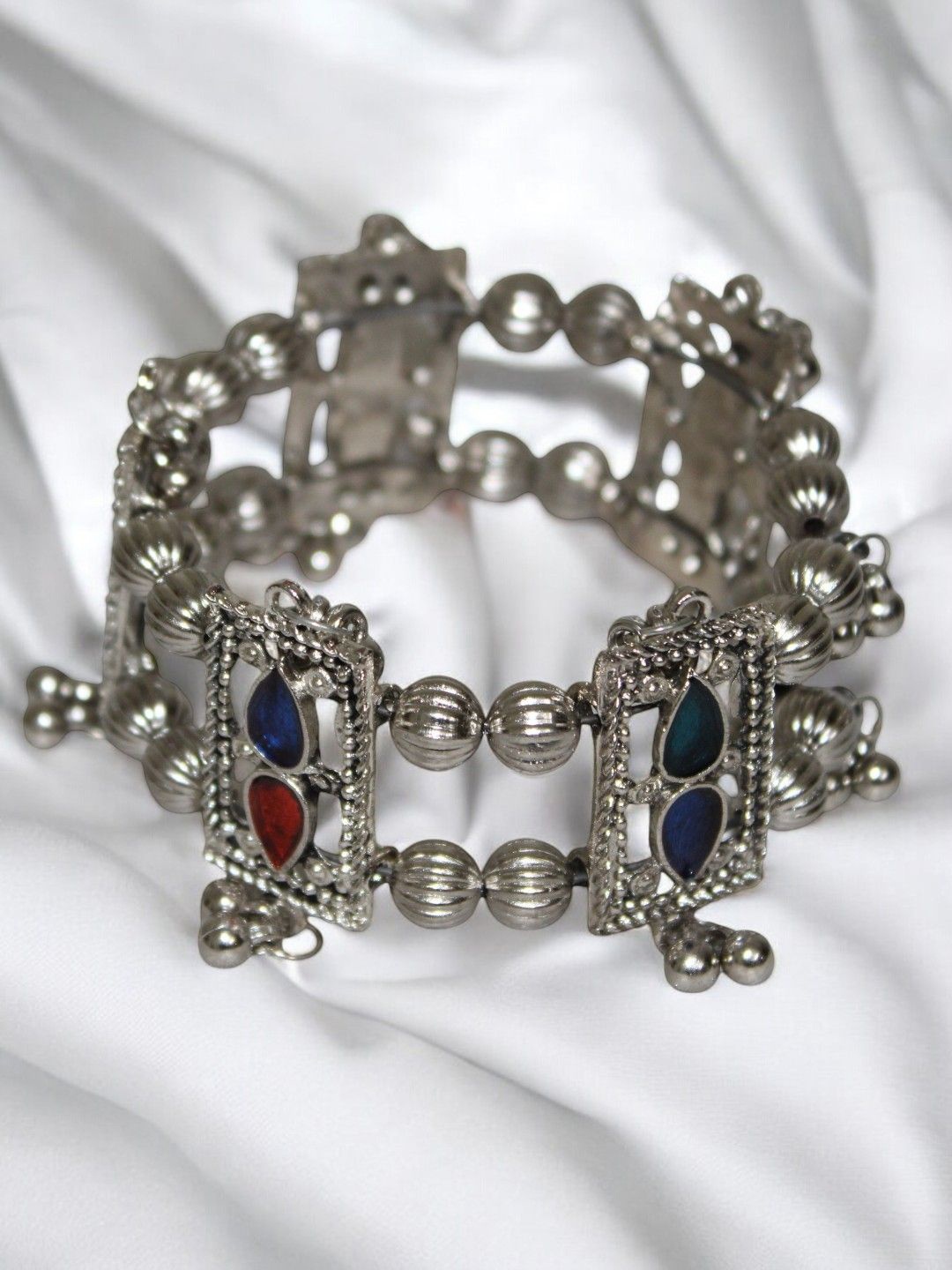 

Jolly Faces Women Wraparound Bracelet, Silver