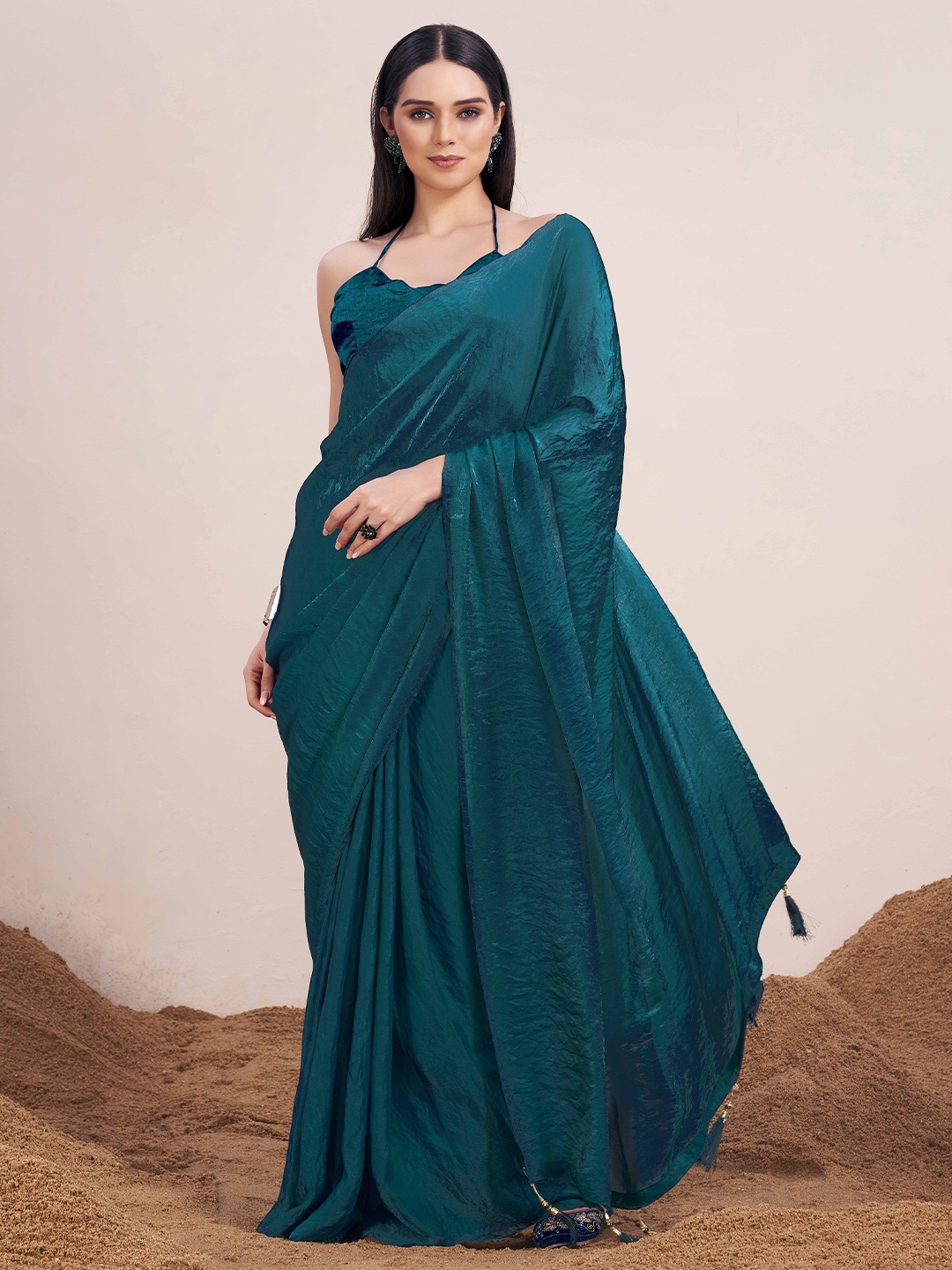 

Tikhi Imli Saree With Blouse Piece, Blue