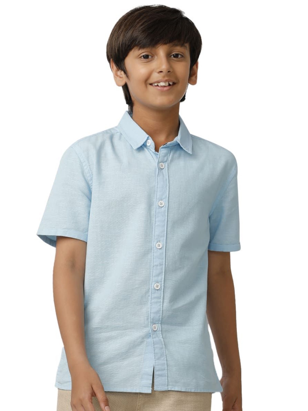 

UNDER FOURTEEN ONLY Boys Opaque Casual Shirt, Blue