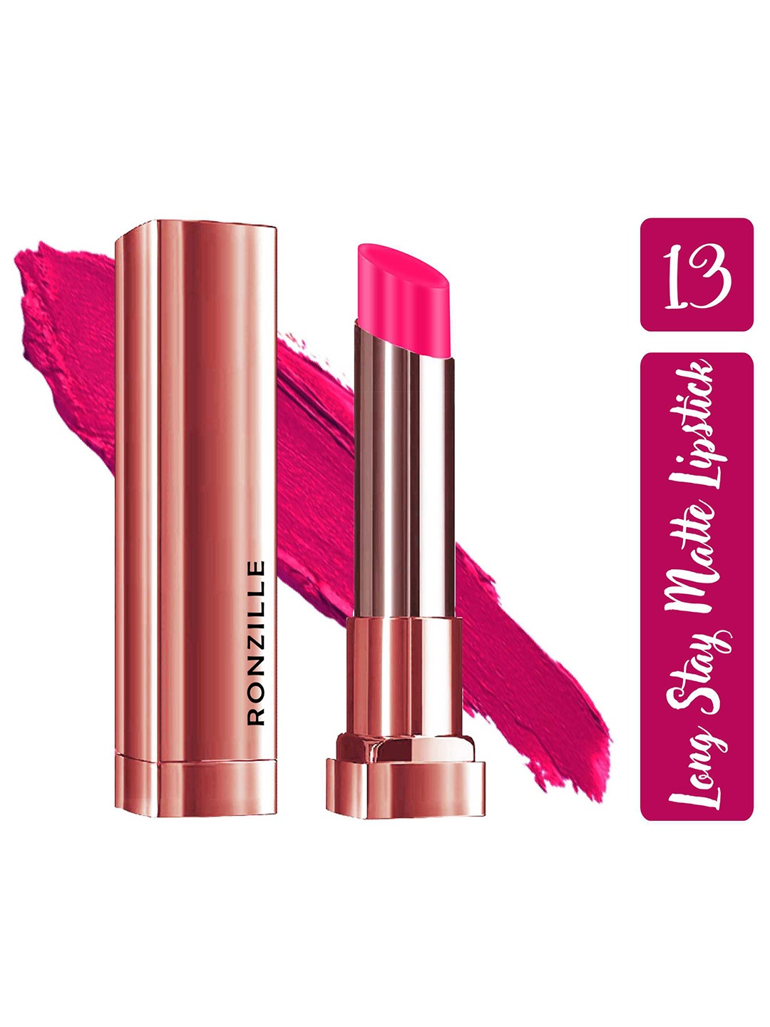 

Ronzille Non Drying & Lightweight Long Stay Matte Lipstick - Vivid Burgundy 13, Pink