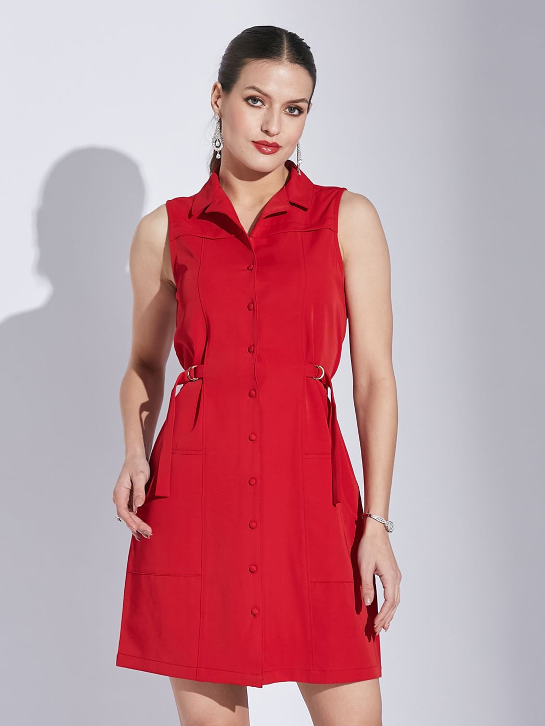 

Latin Quarters Women Shirt Dress, Red