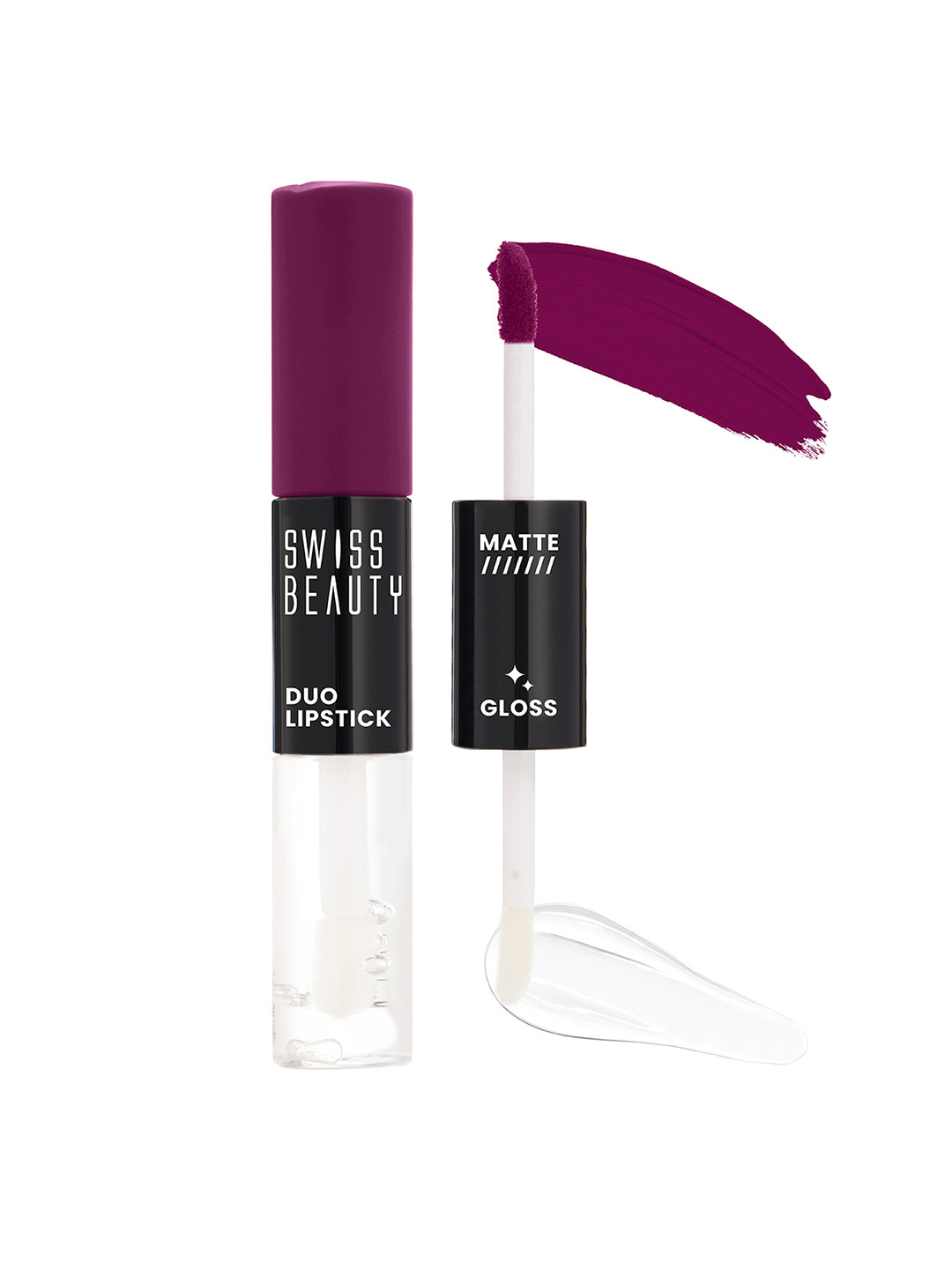 

SWISS BEAUTY Long Lasting Transfer Proof Duo Lipstick 10 ml - Moody Plum 10, Purple