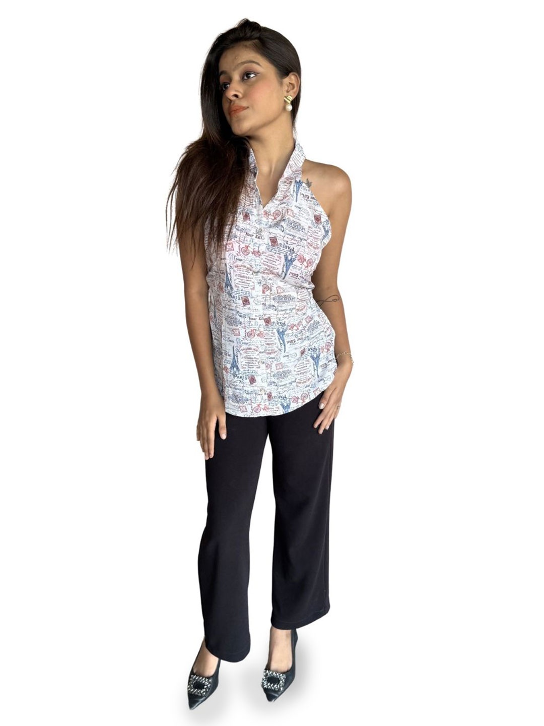 

JAC INDIAN Women Slim Fit Spread Collar Abstract Printed Casual Shirt, Na