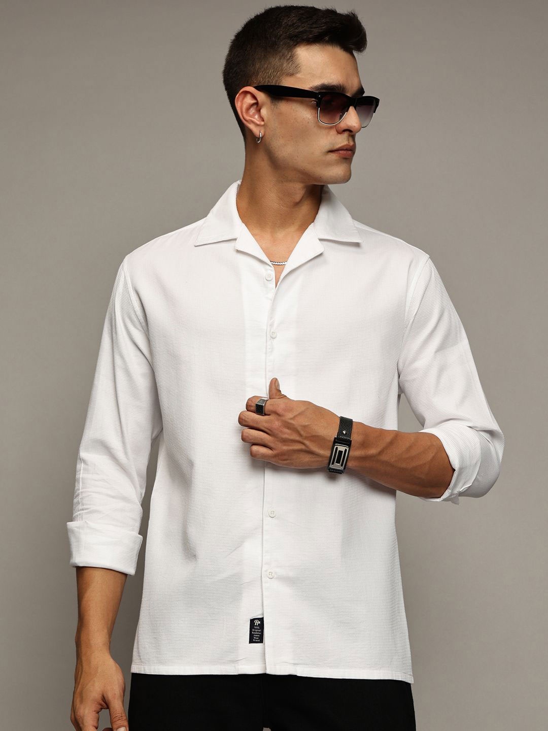 

The Roadster Lifestyle Co Pure Cotton Long Sleeve Casual Shirt, White
