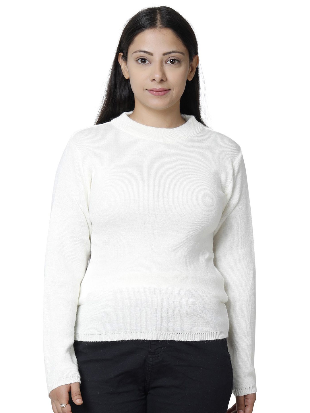 

IndiWeaves Women Woollen Pullover, White