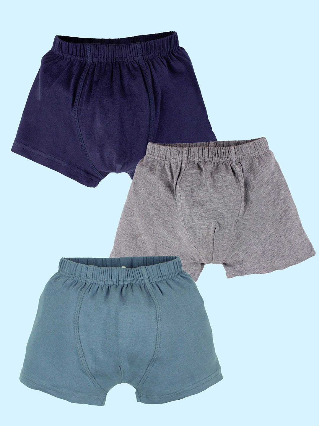 

KiddoPanti Boys Pack of 3 Solid Mid-Rise Boxer SS25BXR002, Grey