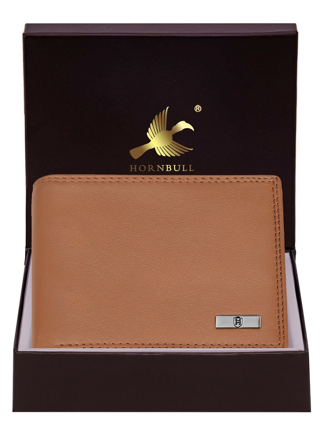 

Hornbull Stella Cognac Brown RFID Protected Genuine Leather Two Fold Wallet, Camel brown