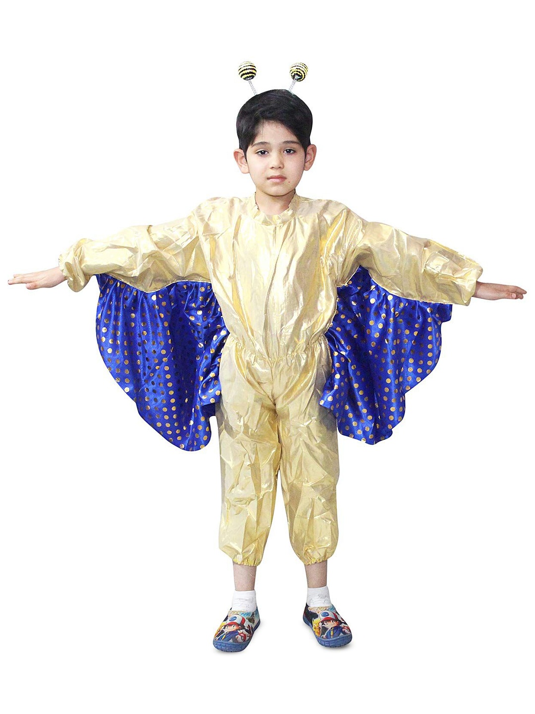 

Kaku Fancy dresses Kids Butterfly Insect Costume Jumpsuit With Attached Wings & Hairband, Gold