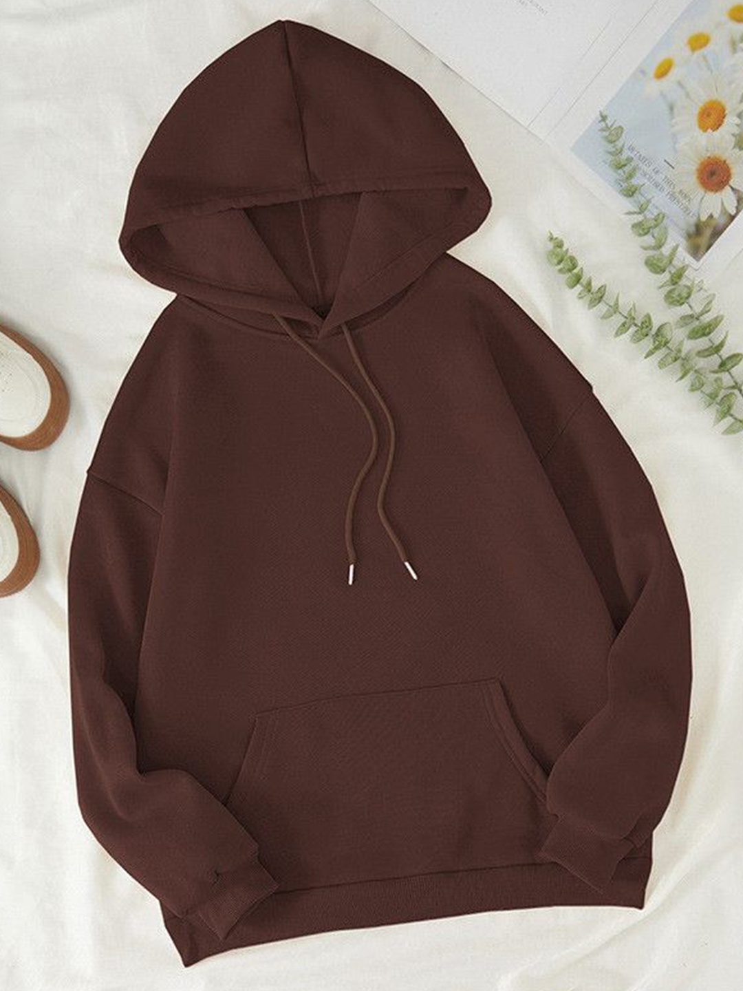 

DressBerry Women Hooded Pullover Sweatshirt, Coffee brown