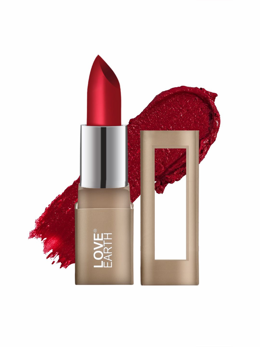 

LOVE EARTH Satin Matte Lipstick Enriched With Almond Oil & Vitamin E- 3.5 g- Glucose 318, Brown