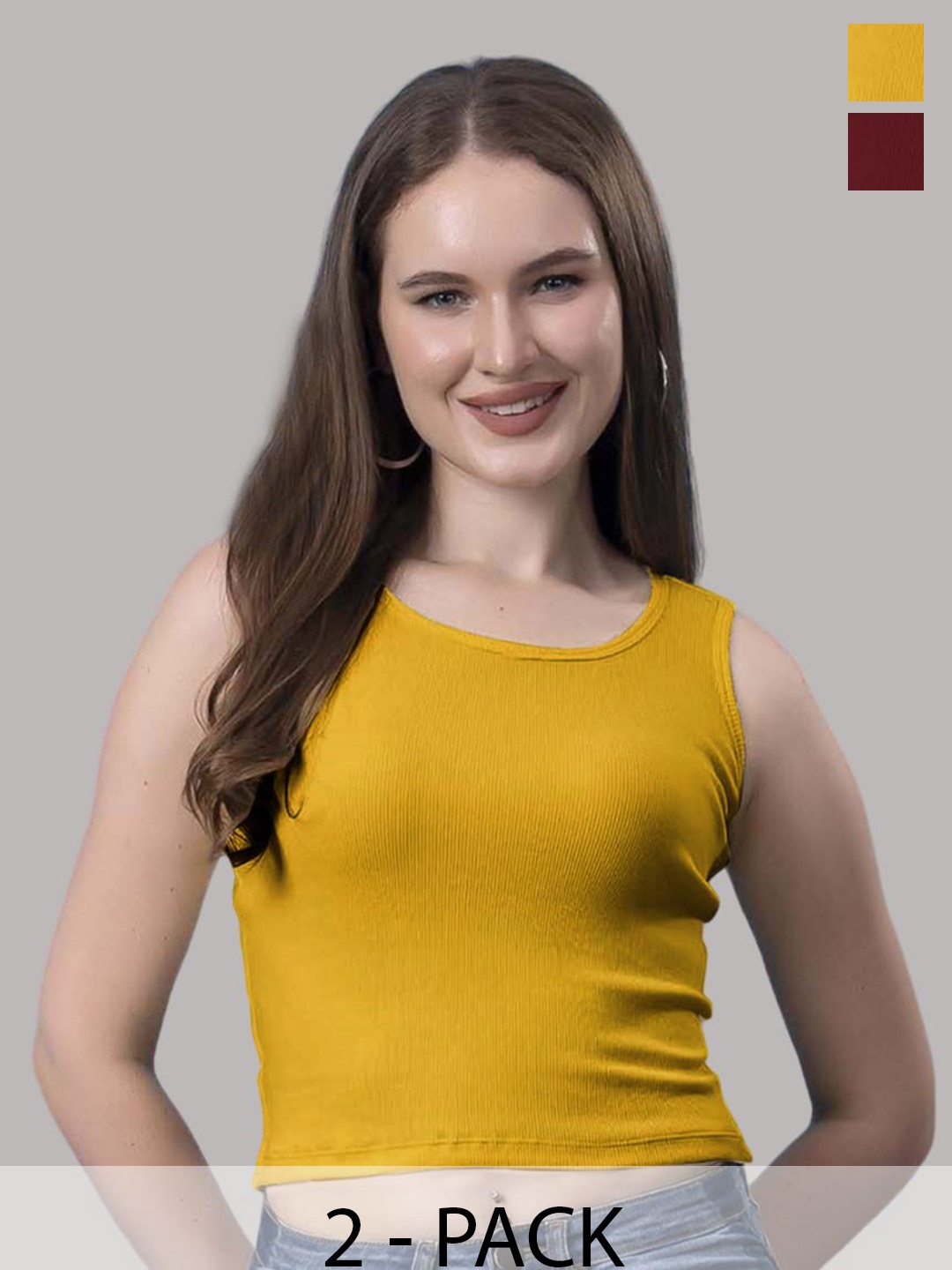 

Friskers Cotton Tank Crop Top, Maroon