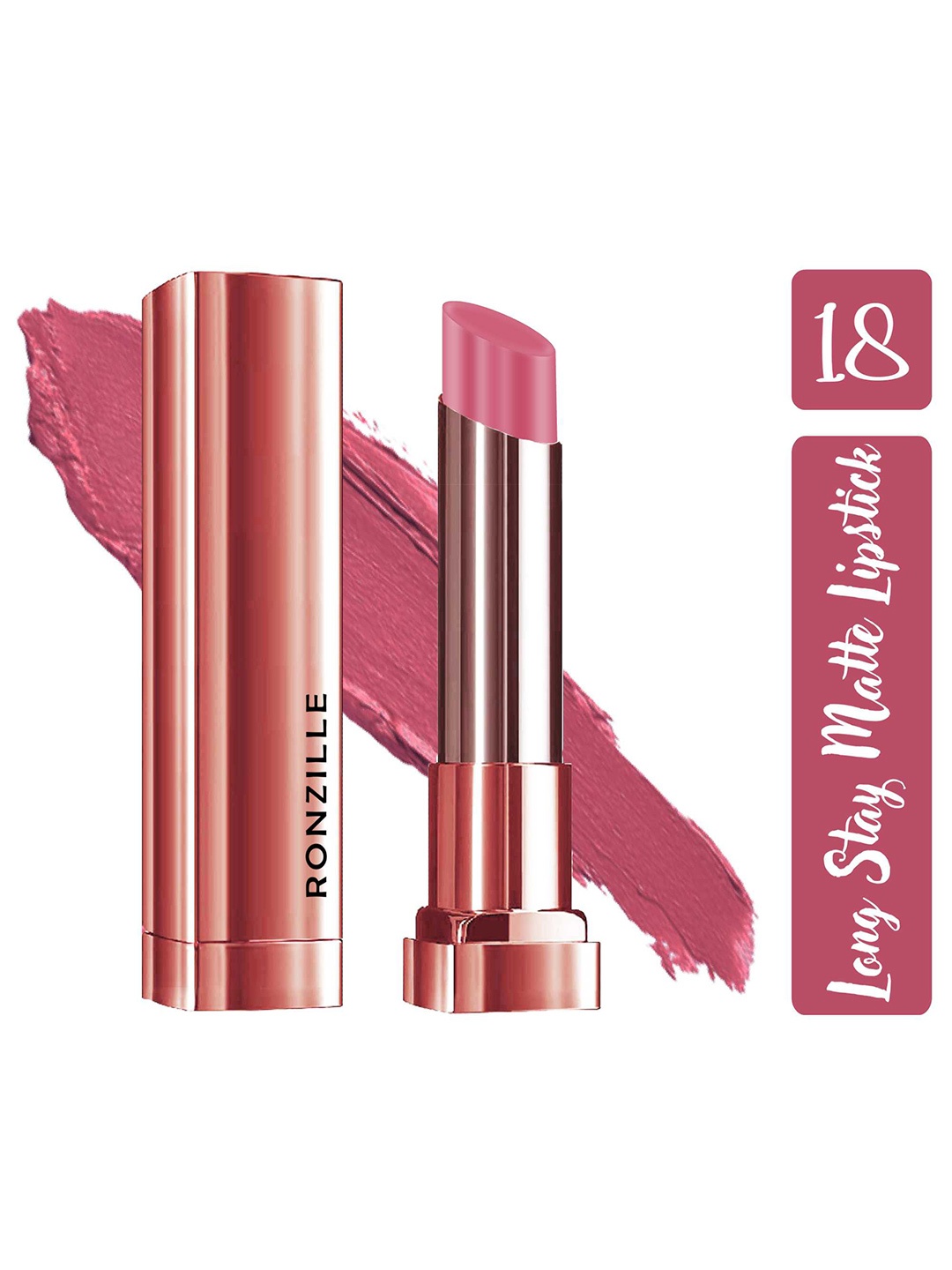 

Ronzille Non Drying & Lightweight Long Stay Matte Lipstick - Dusty Red 18, Pink