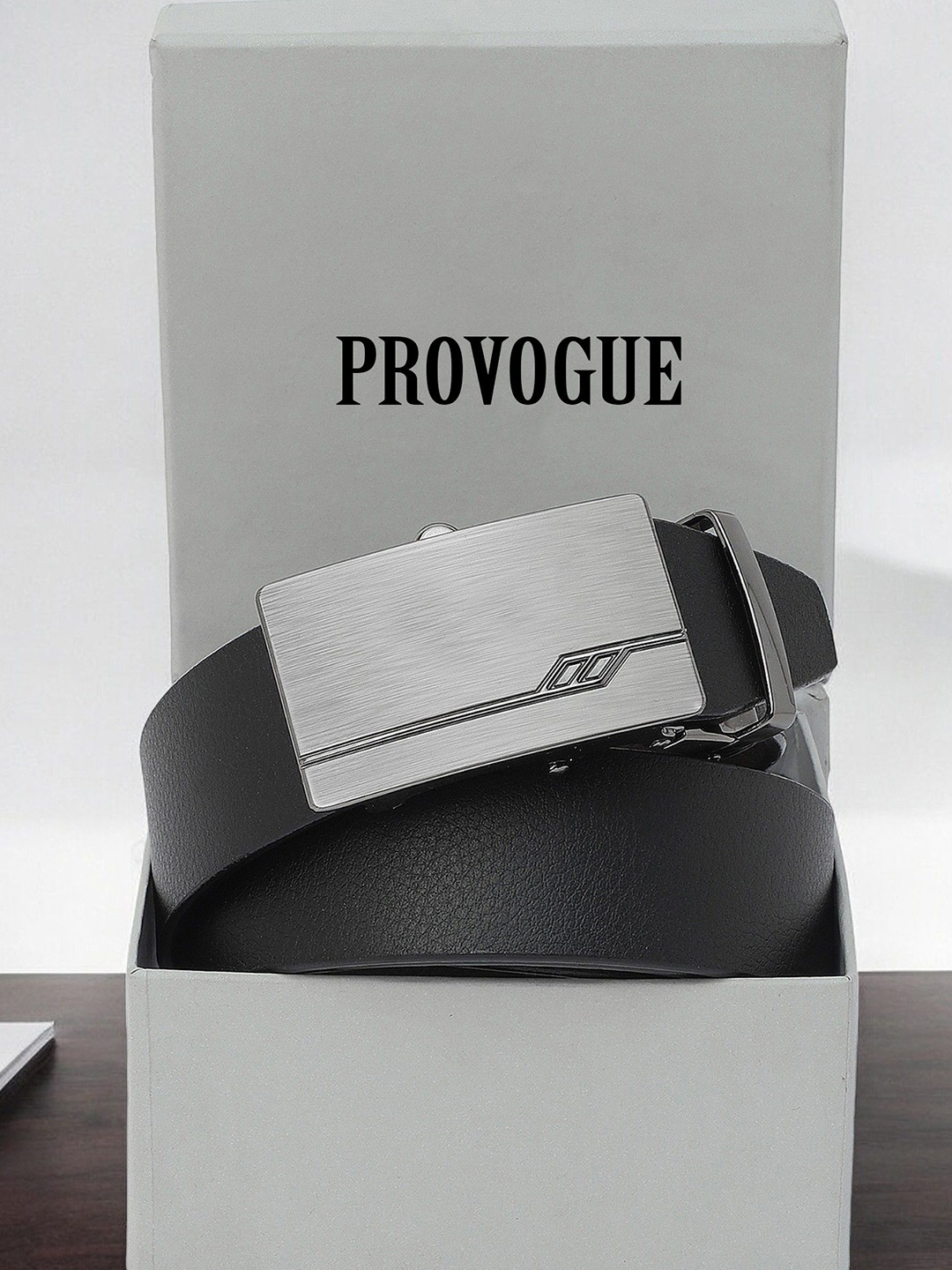 

Provogue Men Textured Leather Belt, Black