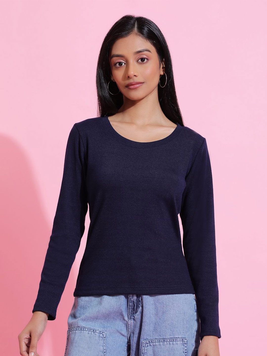

EPPE Women Round Neck Pullover Sweatshirt, Navy blue