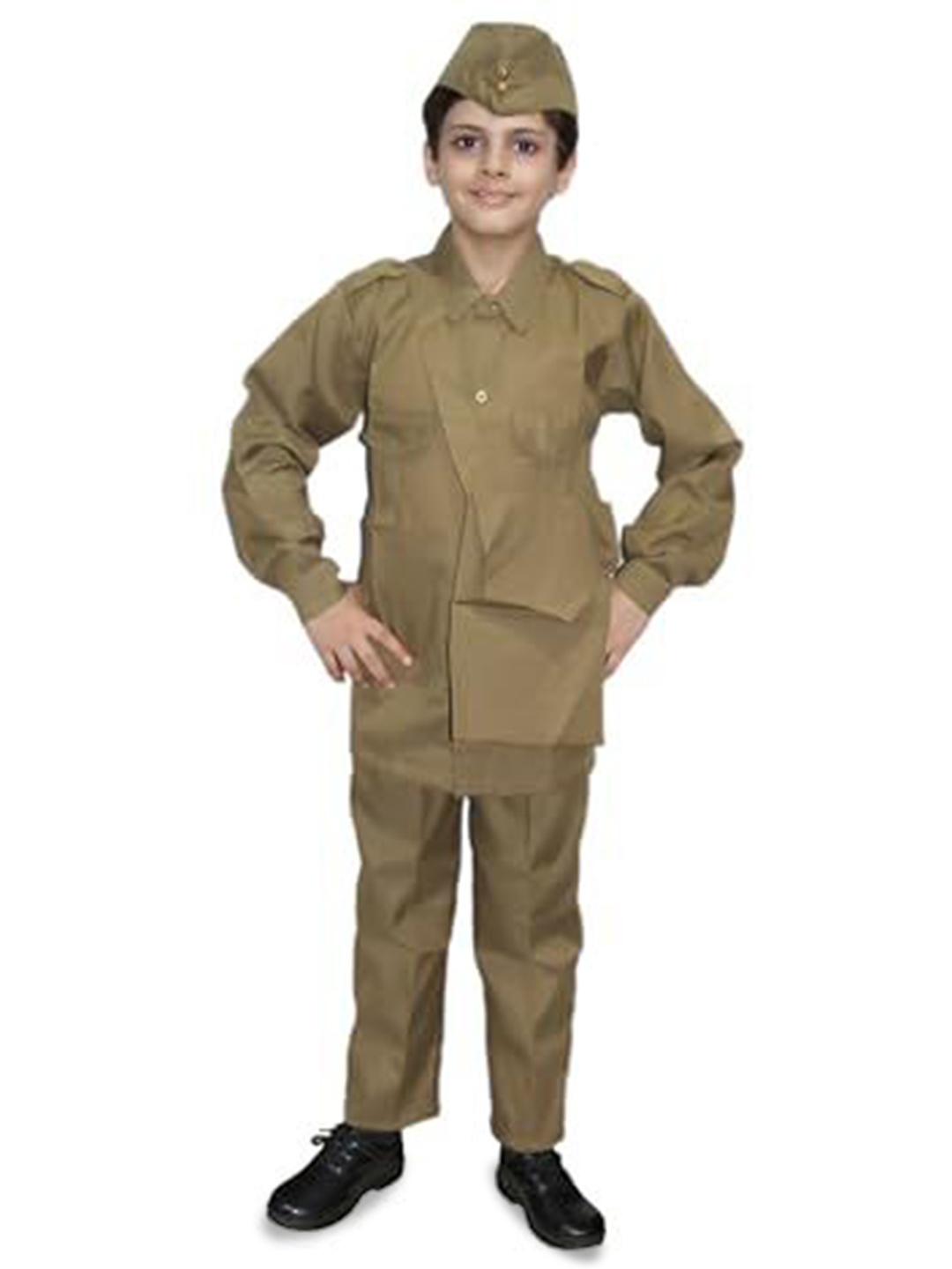 

Kaku Fancy Dresses Kids Our Community Helper Postman Costume Shirt With Trouser & Cap, Khaki