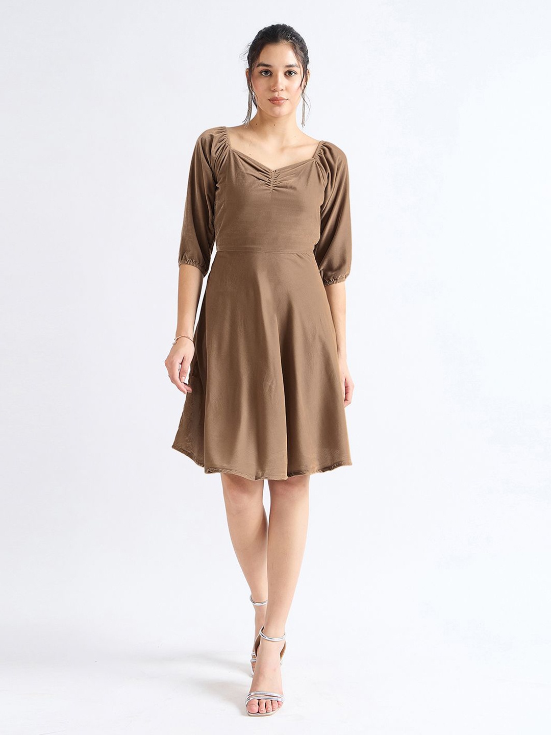 

DressBerry Women Fit & Flare Dress, Beige