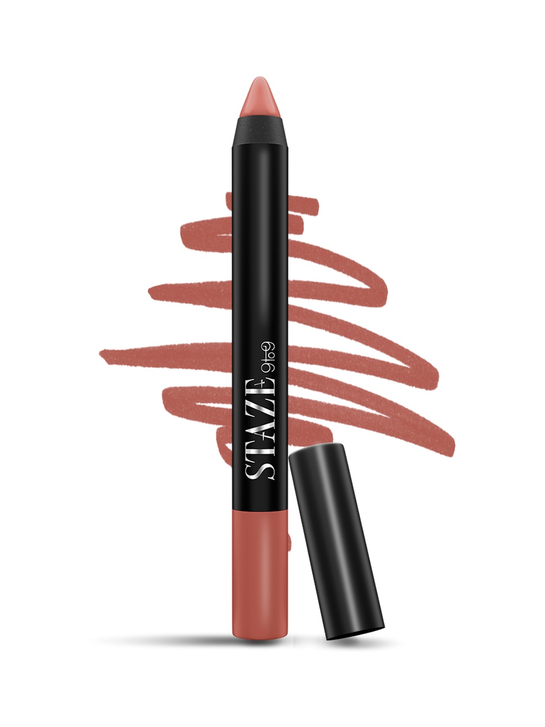 

STAZE Pout On Matte Finish Smudgeproof Lip Crayon with Jojoba Oil - Downtown Blush 06, Nude