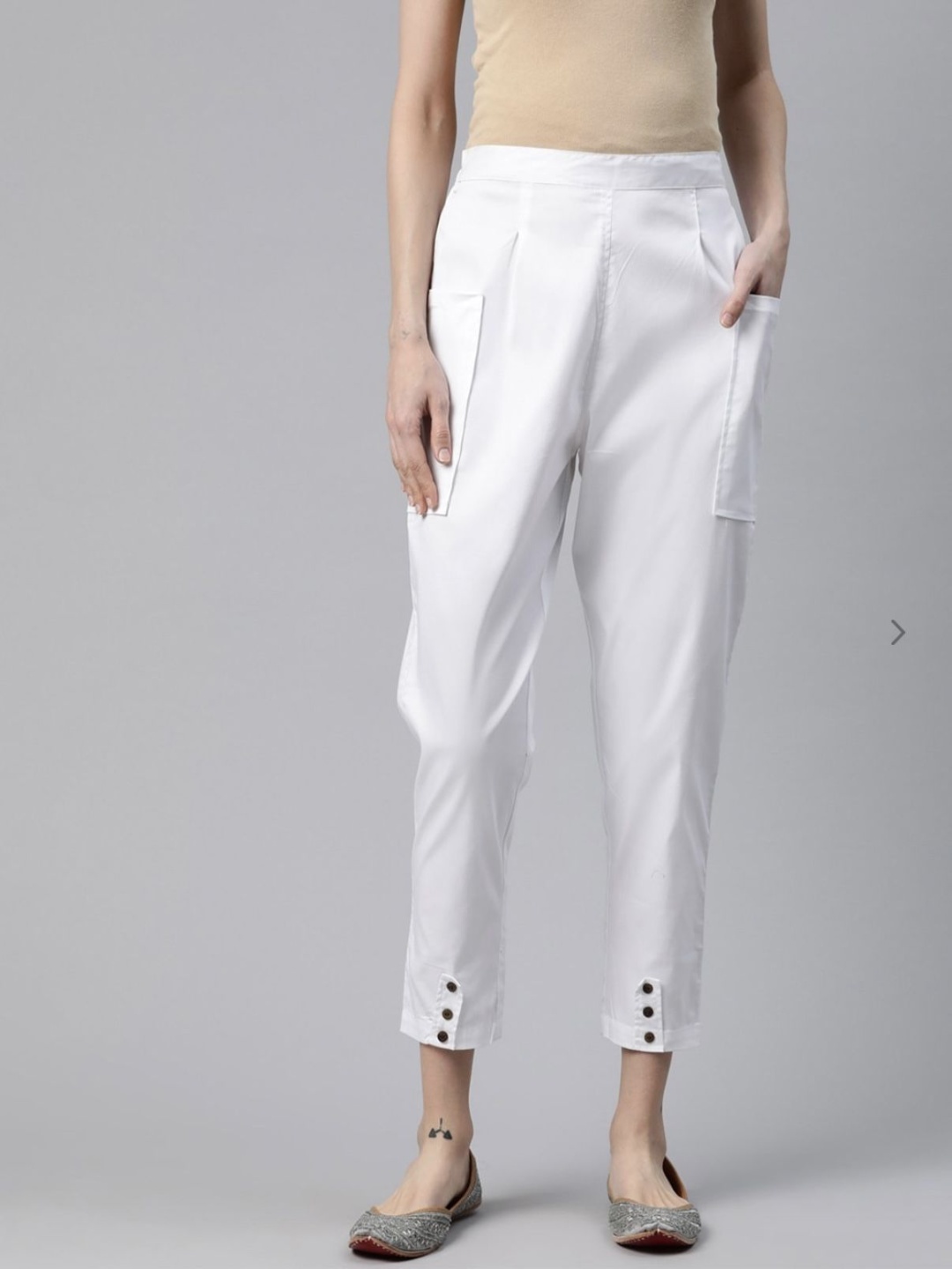

Moda Rapido Women Pleated Trousers, White