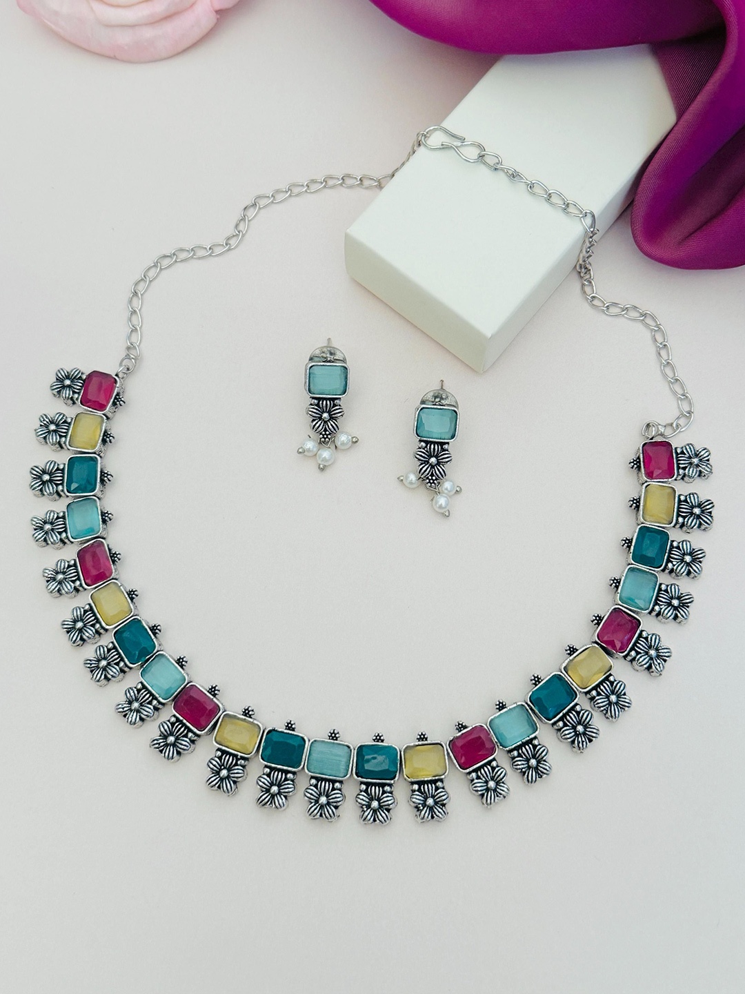

ABDESIGNS Enchanting German Silver Plated Necklace