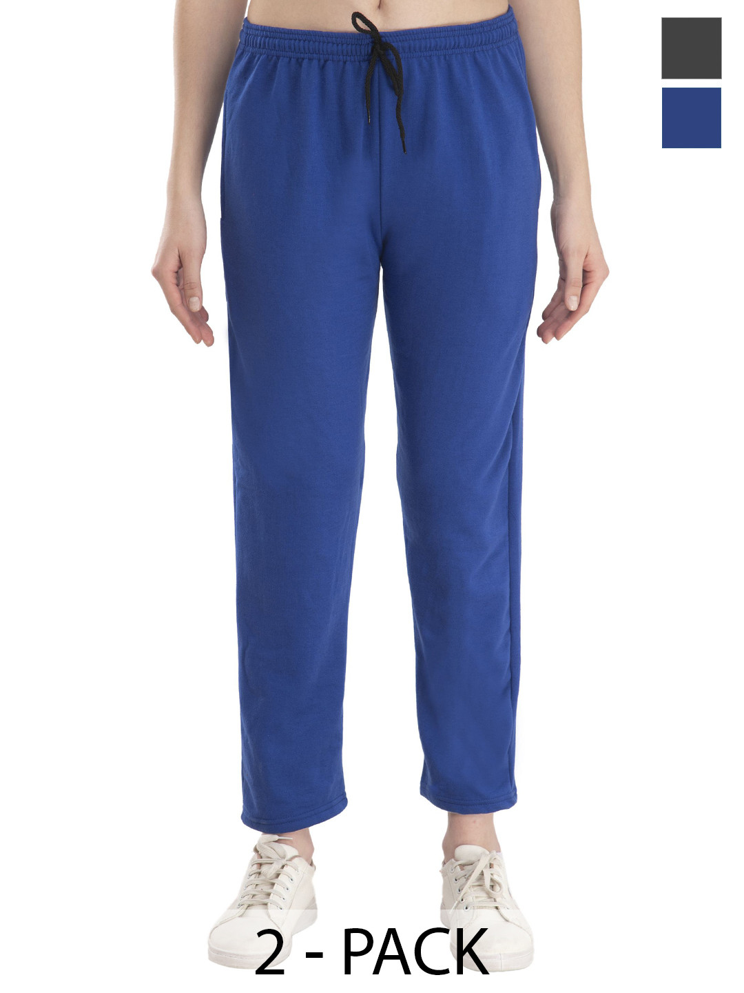 

IndiWeaves Women Pack Of 2 Mid Rise Track Pants, Blue