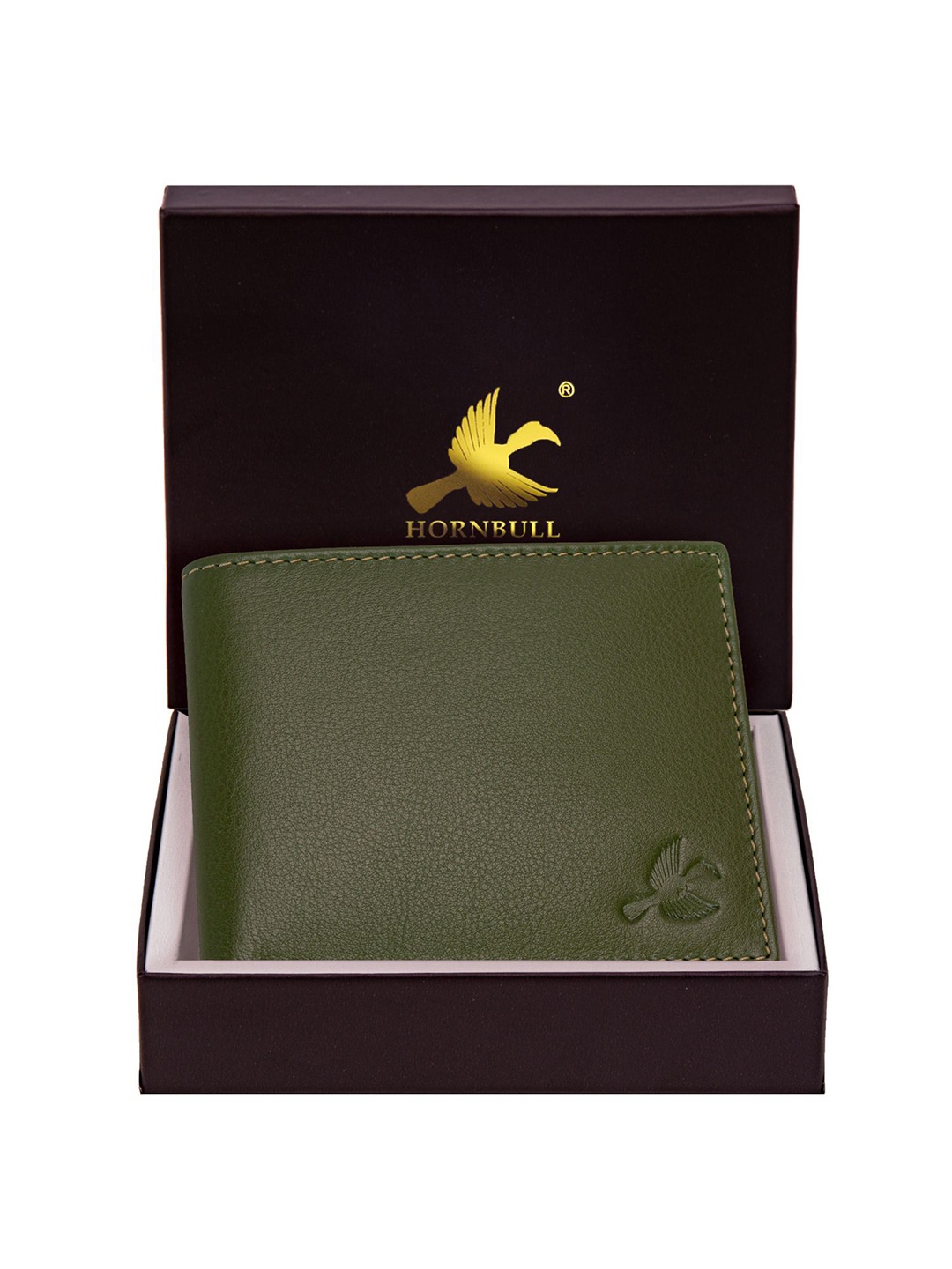 

Hornbull Maddison Green RFID Protected Genuine Leather Two Fold Wallet, Olive