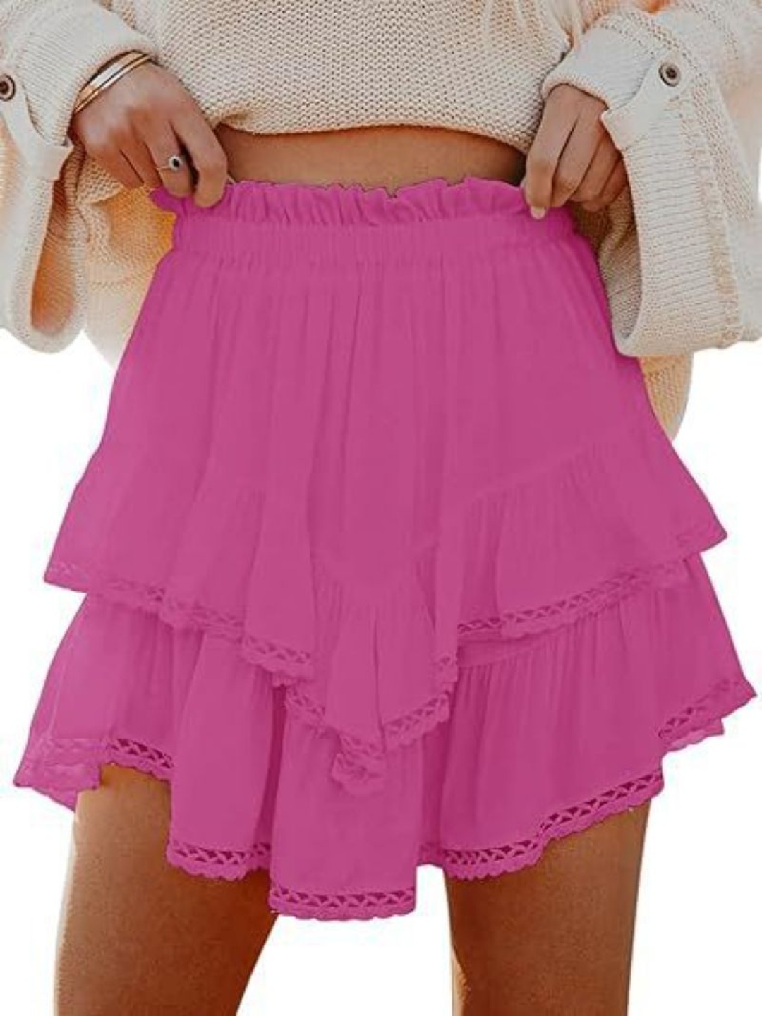 

StyleCast Women Flared Mini Pure Cotton A-Line Skirt, Fuchsia