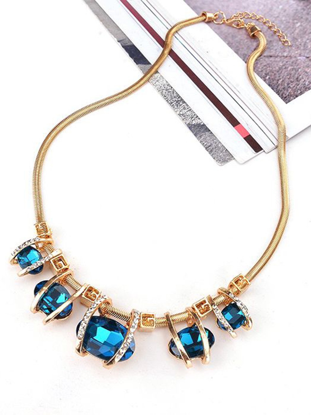 

Shining Diva Fashion Gold-Plated Crystals Necklace