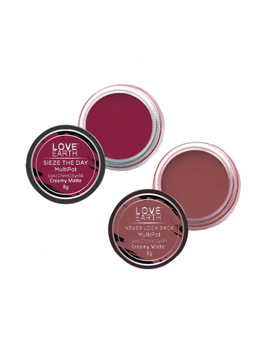 

LOVE EARTH Set of 2 Creamy Matte Lip & Cheek Tint 8 g Each - Sieze The Day & Never Look Back, Pink