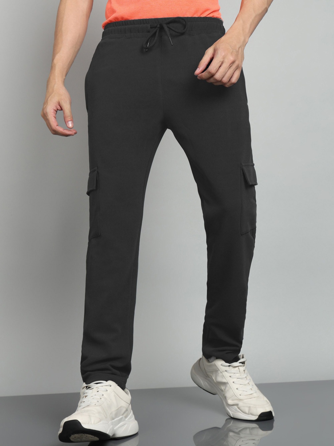 

Moda Rapido Men Mid Rise Cargo Track Pant, Charcoal