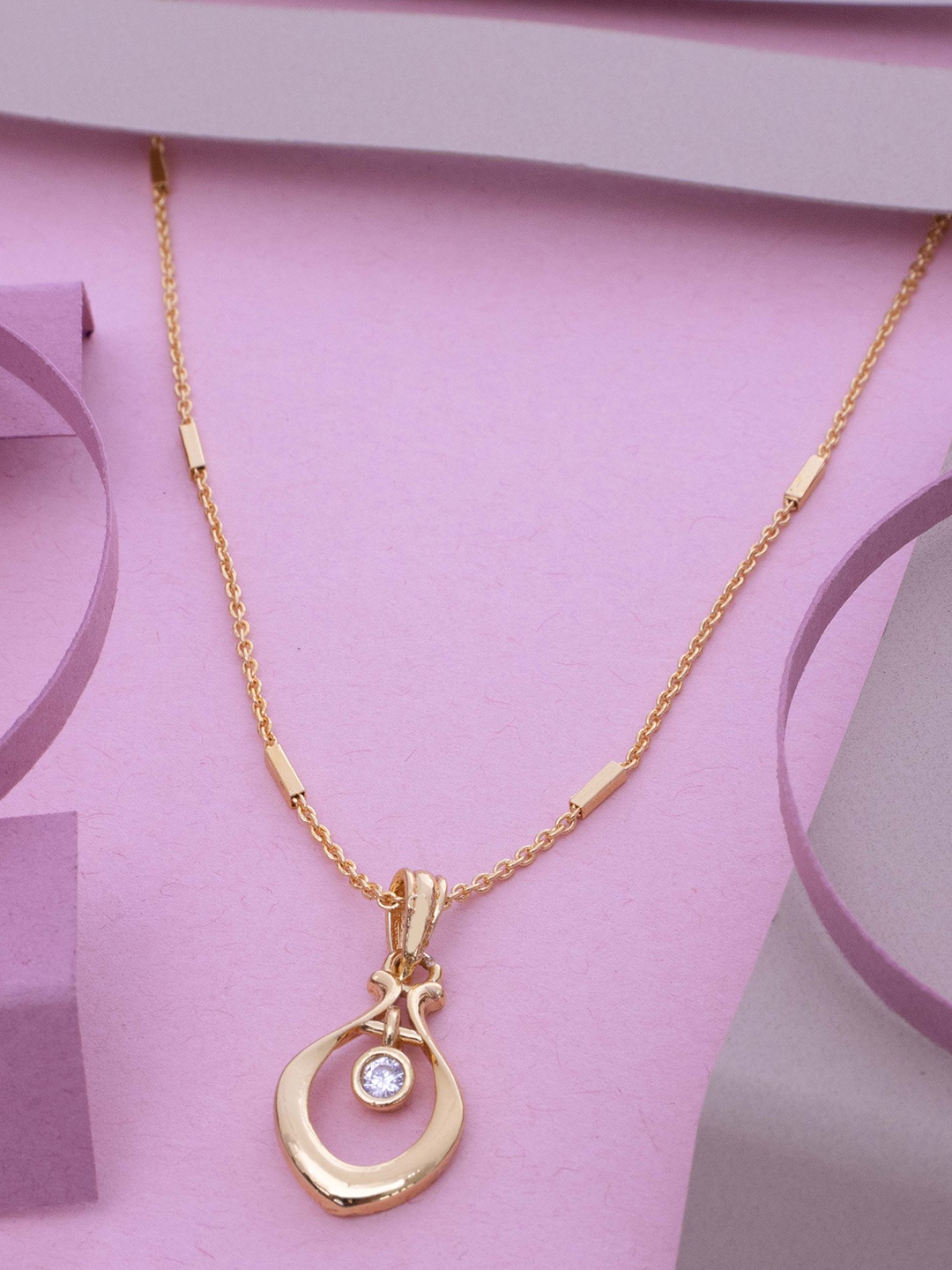 

Ramdev Art Fashion Jwellery Gold-Plated Pendant With Chain