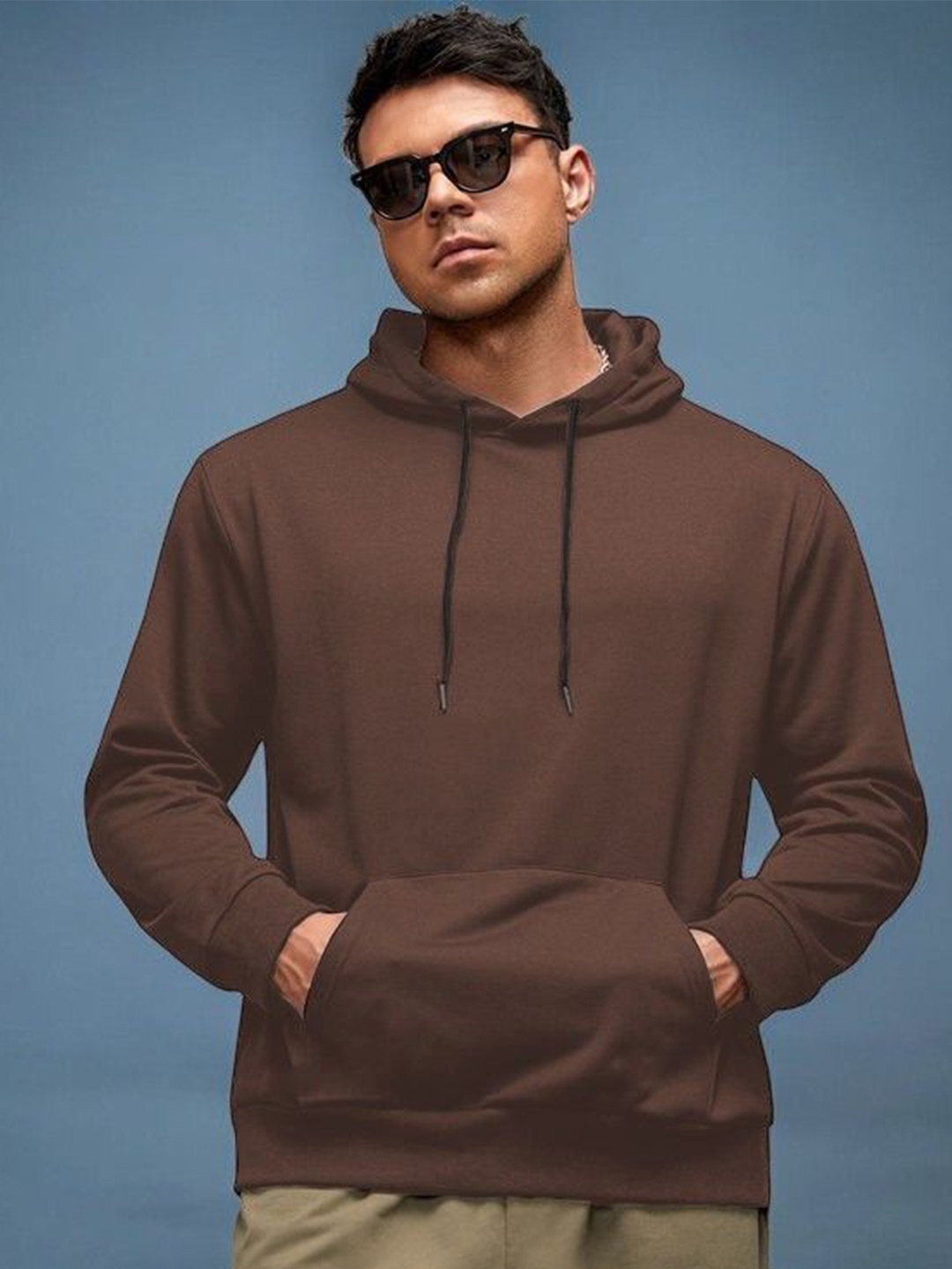 

TABADTOD Men Printed Hooded Sweatshirt, Brown