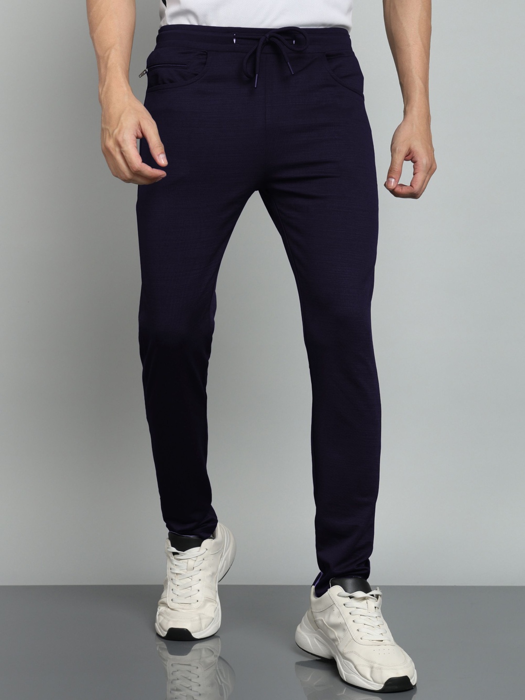 

Moda Rapido Men Slim-Fit Mid Rise Stretchable Track Pants, Navy blue