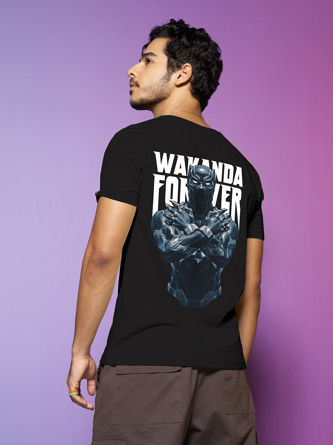 

Bewakoof Pure Cotton Black Printed T-shirt