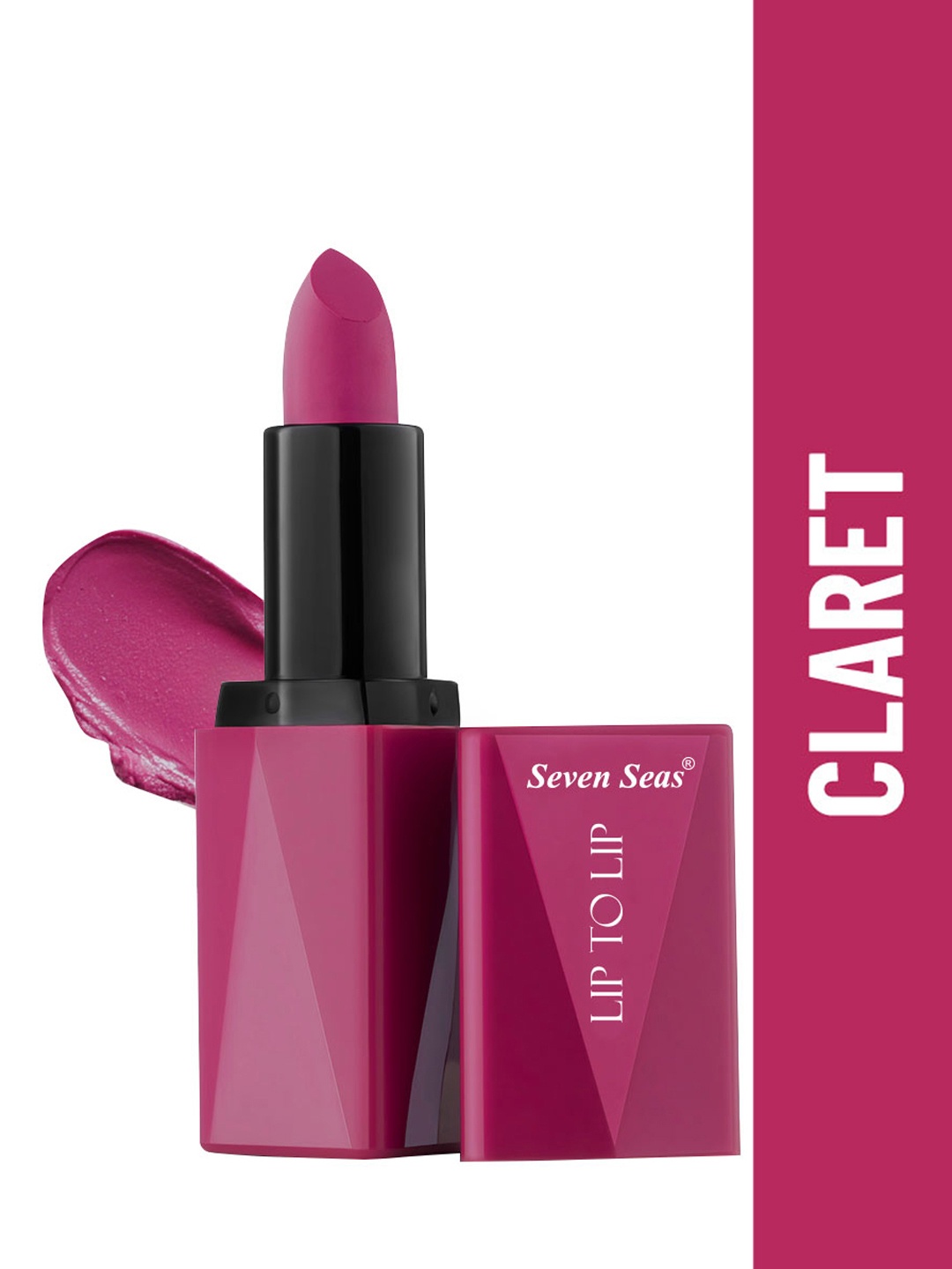 

Seven Seas Lip To Lip High Coverage Paraben Free Matte Lipstick : Claret, Purple