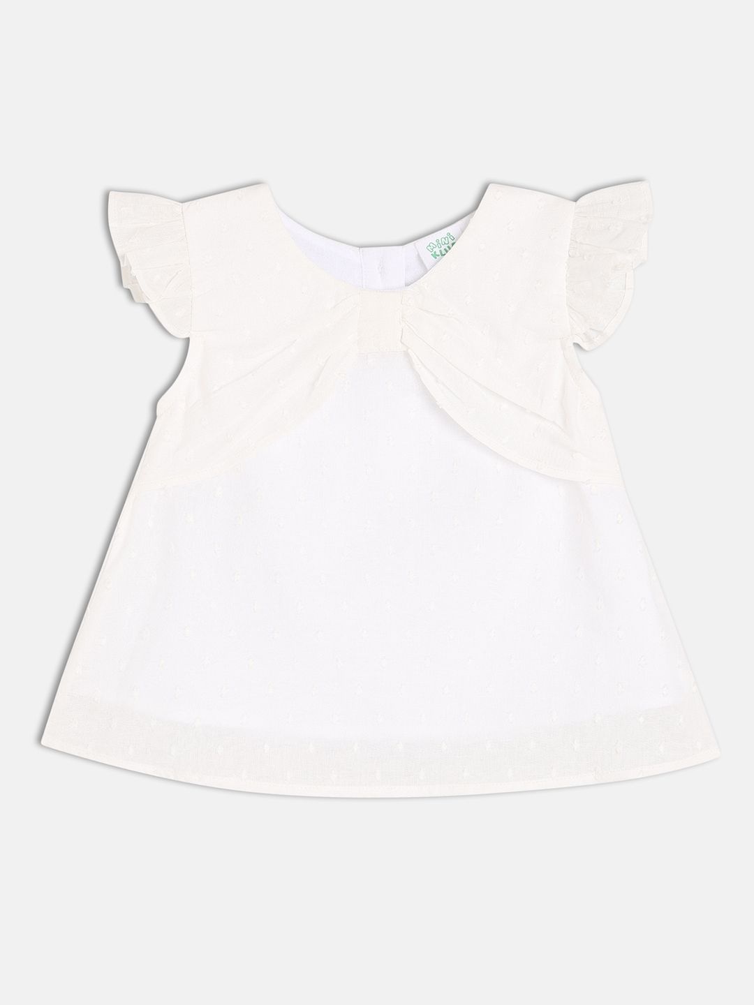 

MINI KLUB Girls Cotton Round Neck Top, White