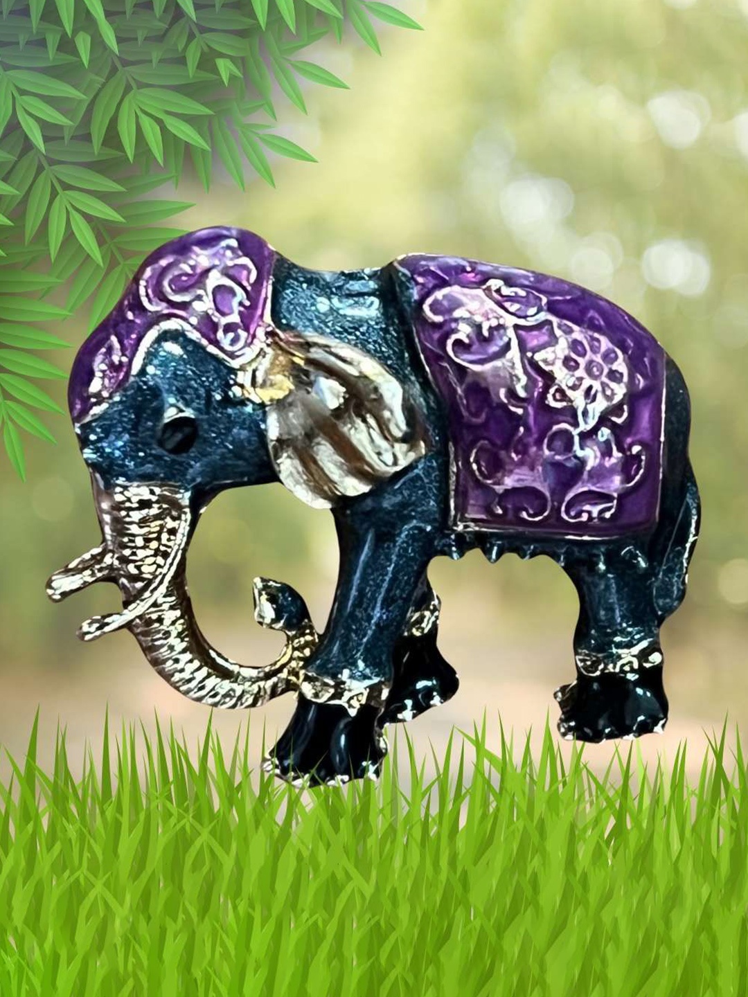

The Tie Hub Men Elephant Brooch, Purple