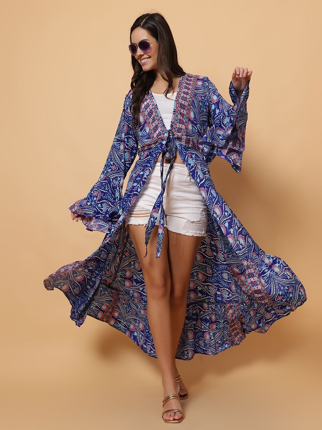 

ROSEMELON Women Floral Printed Fit & Flare Maxi Dress, Blue
