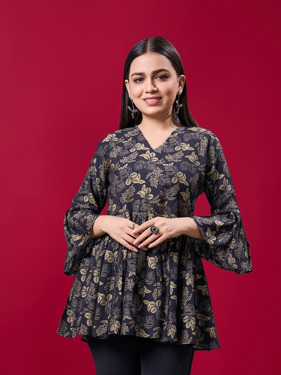 

BANJANAN Women Floral Printed Top, Multi