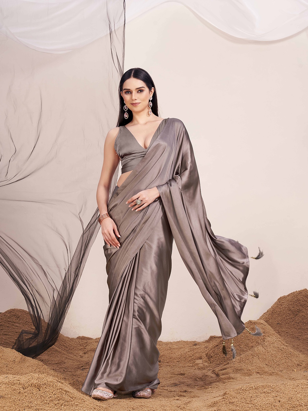 

Tikhi Imli Satin Saree, Metallic