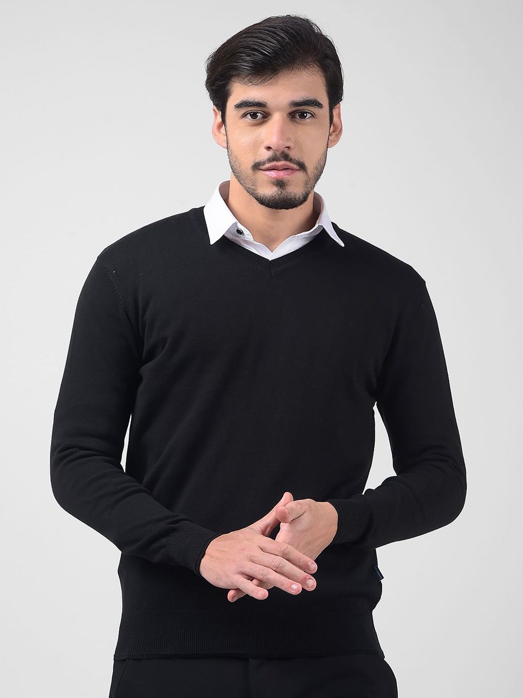 

Numero Uno Men V-Neck Cotton Pullover Sweaters, Black